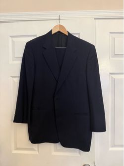 Canali Men's Navy Blue Wool Silk Mohair Suit Size 52