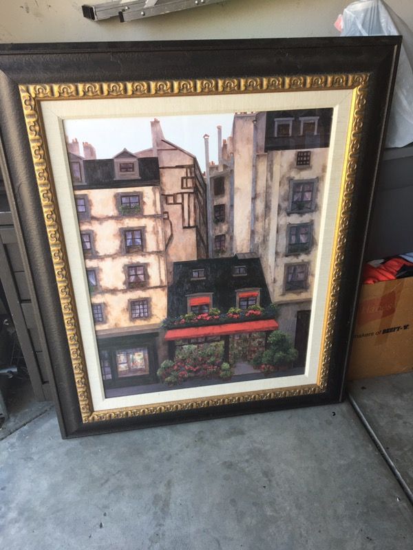 French country Artwork w/ frame