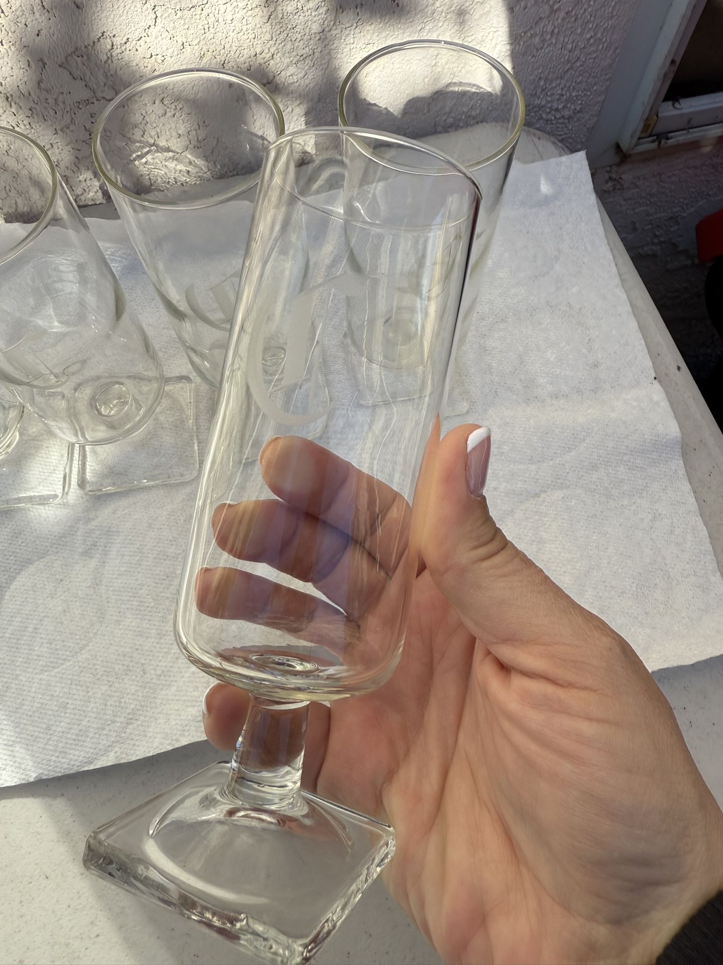 Fiber, Wine Glasses, Engraved With C