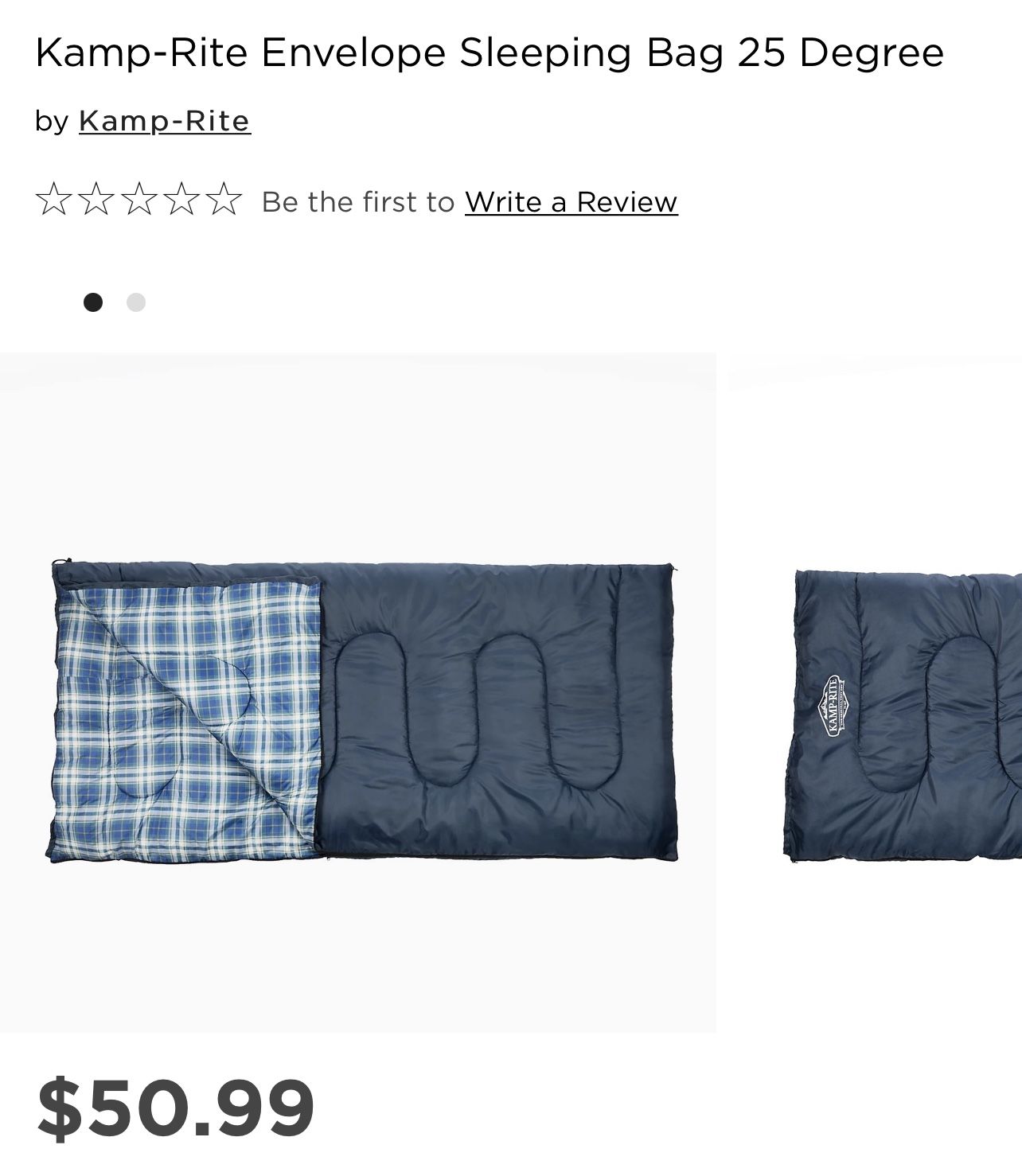 Kamp-rite Envelope Sleeping Bag 25 °