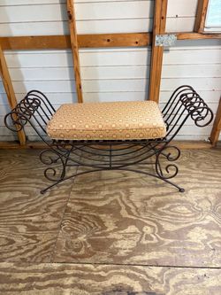 Bench for sitting in the bedroom