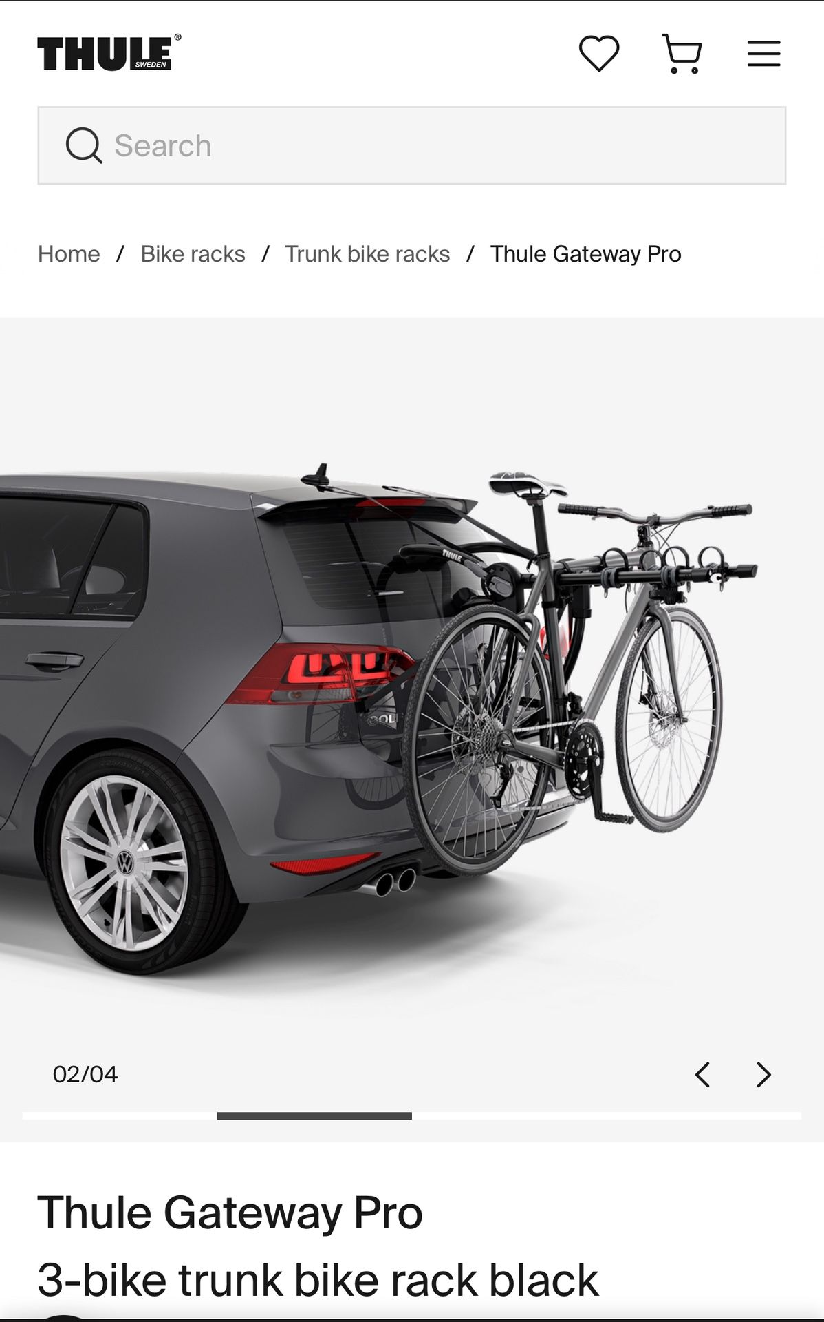 Thule Gateway Pro bike trunk bike rack $200 OBO