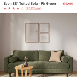 Sven Fir Green Sofa