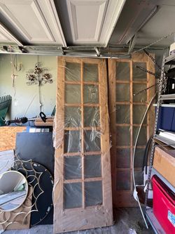 Wood French Door with Glass Panels