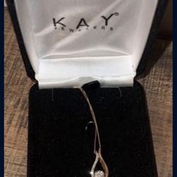 Diamond In Rhythm Floating Diamond  Charm  Box Chain.Rose Gold 1/4 Karat 10k