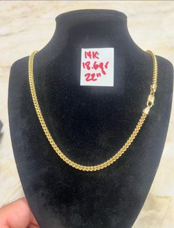 14K Yellow Gold Franco Chain For Wedding 18.6Gr 22 Inches Long