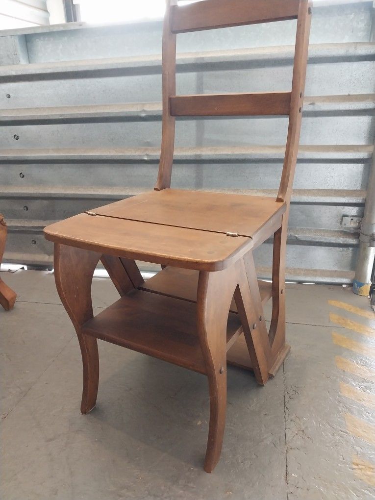 Antique/vintage Chair That Converts To Step Stool