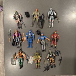 Lot of 10 GI Joe 3.75" Action Figures Hasbro 2000s Mixed Lot, Loose,