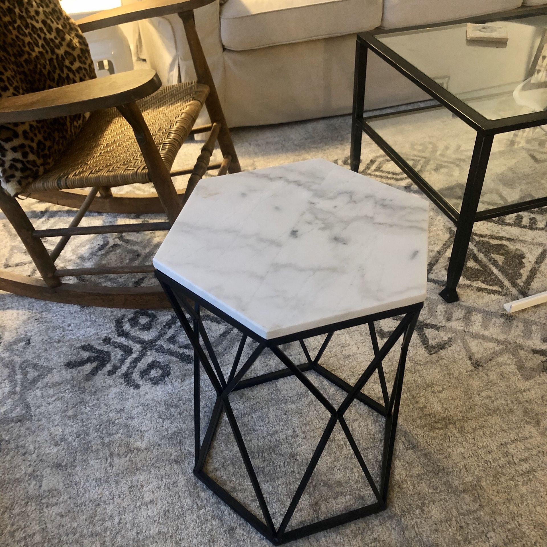 Marble Hexagonal Side Table Homegoods
