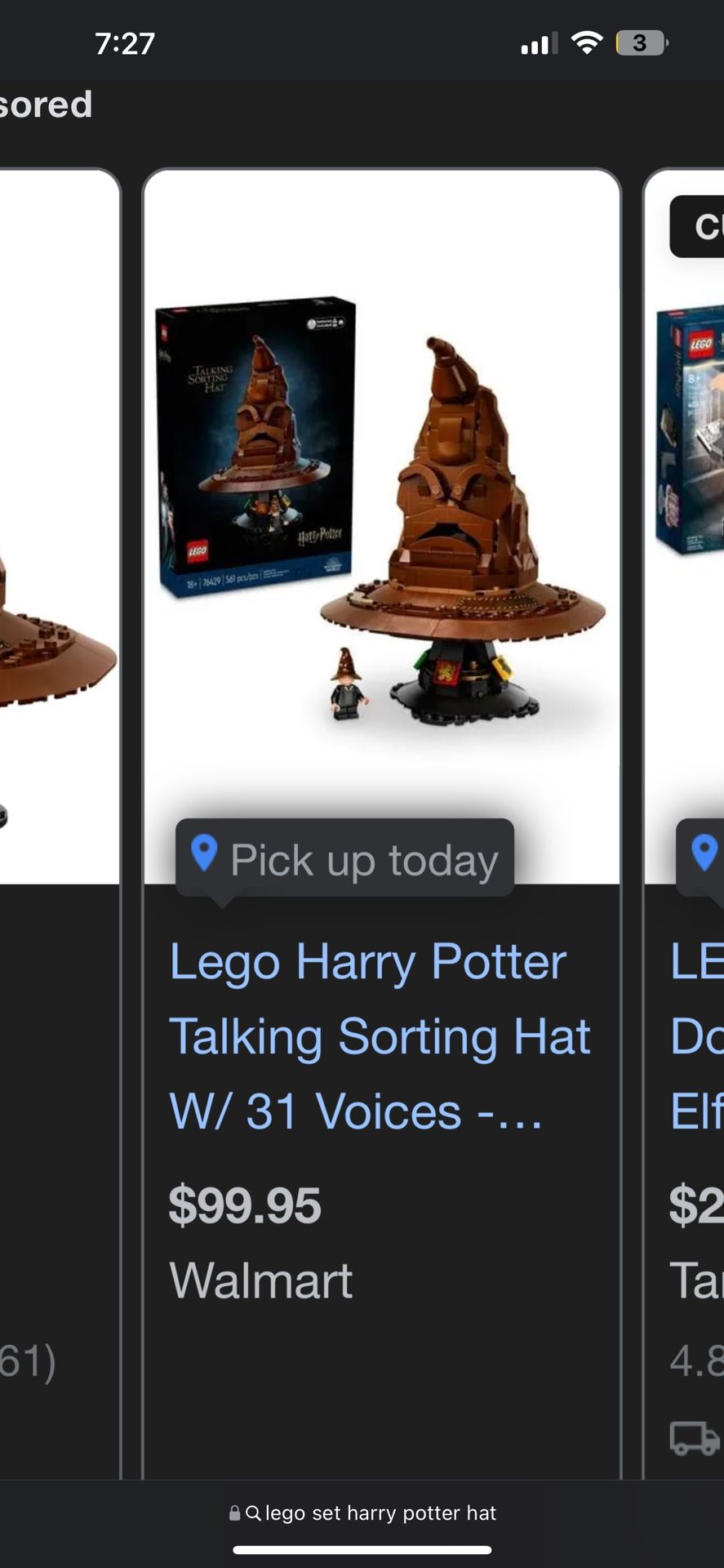 Lego Harry Potter Talking Sorting hat