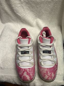 Size 9 Air Jordan 11 Low Pink faux Snakeskin Sneakers