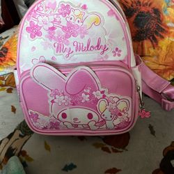 My Melody Backpack And Paris Pink Wallet 