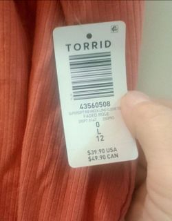 Torrid Ribbed top Size 12