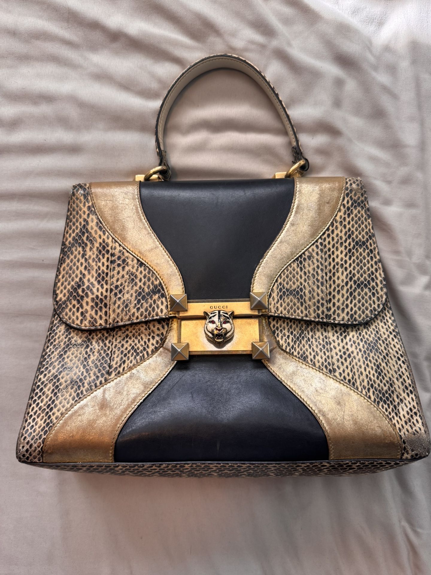 Gucci Python Medium Osiride Top Handle Bag