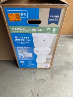 NO TANK - Maxwell Choice 12 in. Rough-in 2-Piece 1.28 GPF Single Flush Round Chair Height Toilet in White with Soft Close Seat