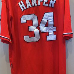 Bryce Harper Washington Nationals Jersey Used Majestic Size 52