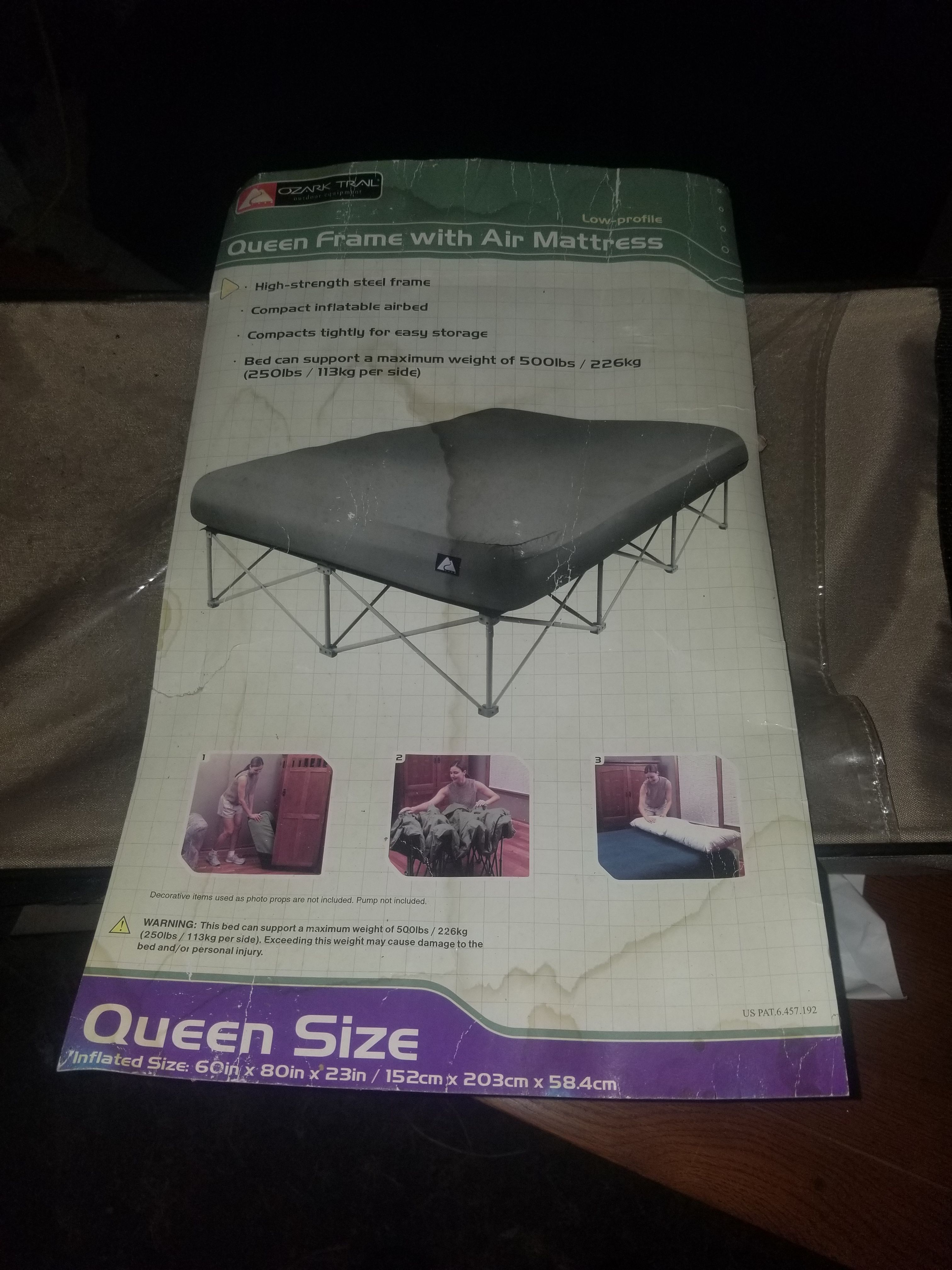 Collapsible Queen Size Air Mattress Frame