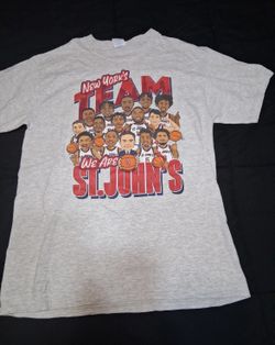 Vintage Look St John’s Red Storm Basketball Team Cartoon M T Shirt Rick Pitino