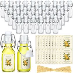 Havawish 48 Sets 4 oz Limoncello Swing Top Glass Bottles with Labels