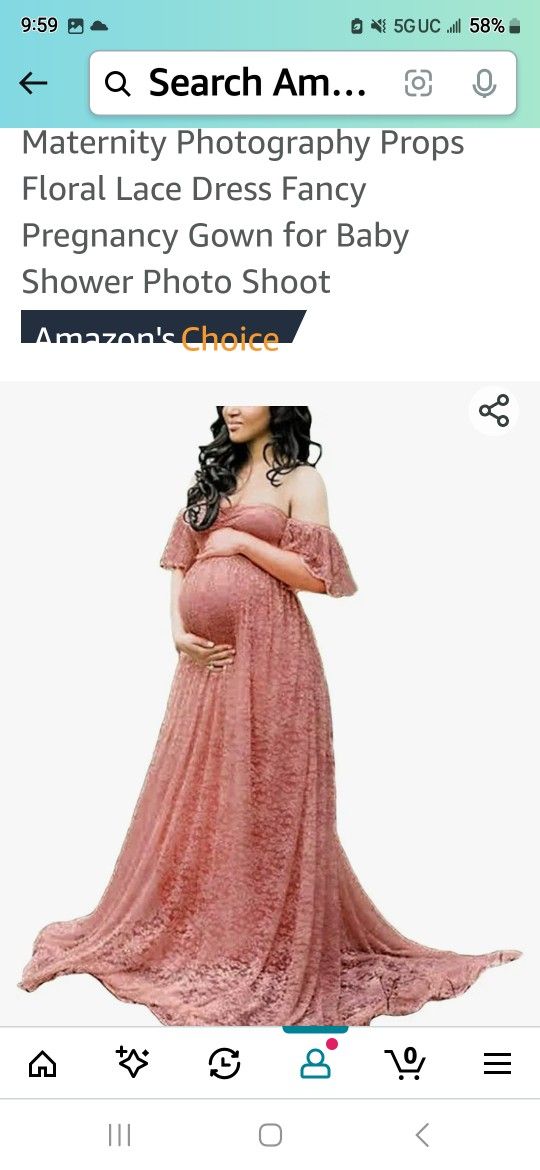 Pink Maternity dress for photoshoot or Baby Shower 