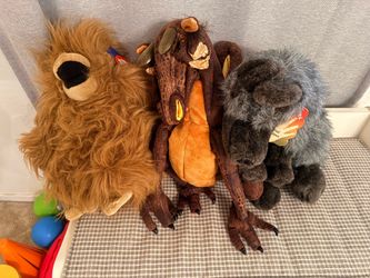 3 (Dragon, Monkey, Wolf) Hand puppets NWTs