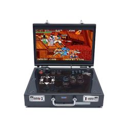 14" Screen Portable Arcade Game Console, Plug and Play Game Machine, Metal Case with Lock, Support Download Game Online, with 5000 Retro Games
