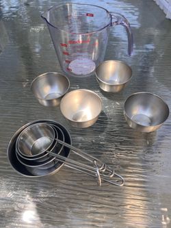 Stainless Steel Measuring Cups, Prep Bowls, and Measuring Pitcher Set