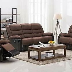 Miami 3pc Reclining Living Room Set Chocolate

