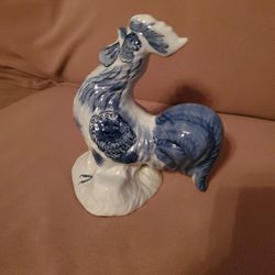 Blue And White Ceramic Rooster