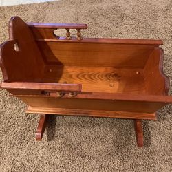 Baby Doll Handcrafted Wooden Cradle