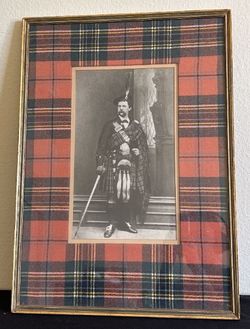 Old Black & White Framed Photo Of A Scotsman