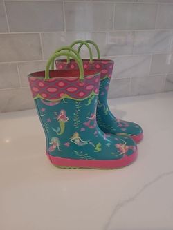 Stephen Joseph Girls Rubber Mermaid  Rain Boots size 9