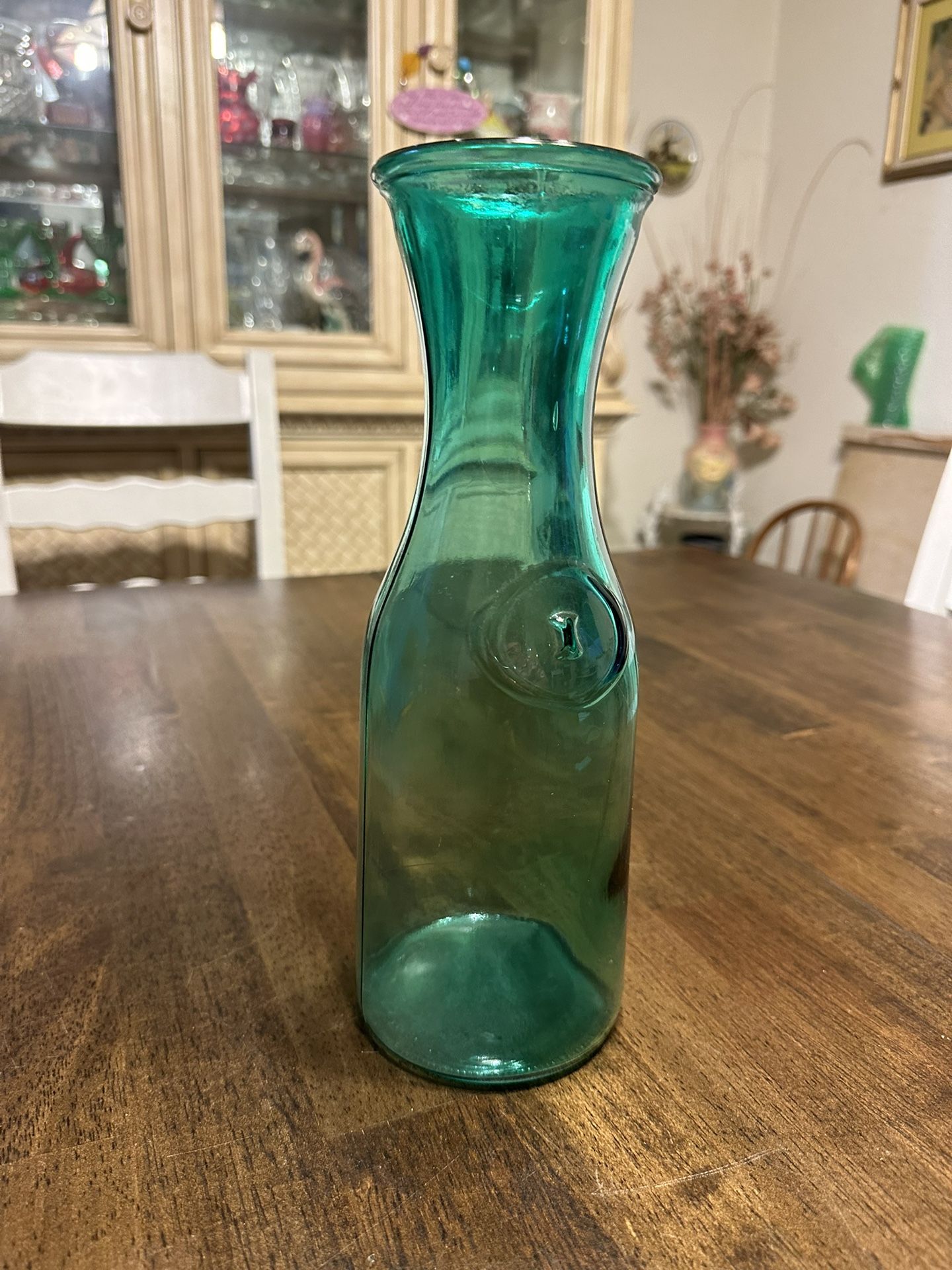 Vintage Aqua Blue Green Bottle Decanter Water