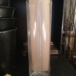 24"tall 5" diameter Floral glass cylinder vase