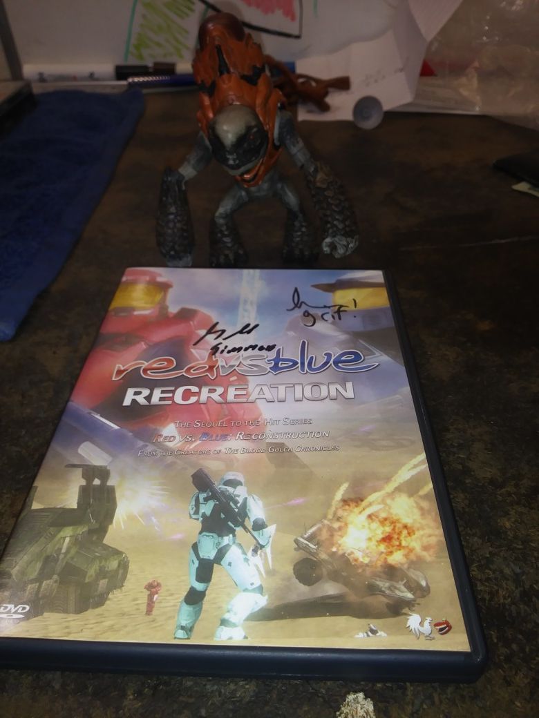 Autographed Red vs Blue dvd with Grunt action figure