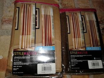 Pair of brand new curtains 54×84 Brown and Blue