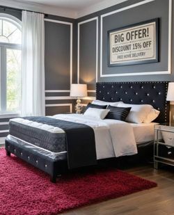NEW QUEEN AND KING SIZE BED, INCLUDING MATTRESS, AND BOXSPRING WITH FREE DELIVERY PAY UPON ARRIVAL