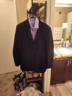 dress shirt and tux coat with shoes 