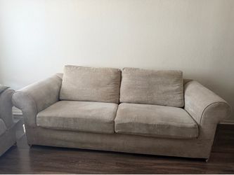Beige Fabric couch set 2