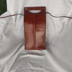 Leather Wine Carrier.$20.  Real Leather 