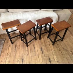 4 Rustic Bar Stools 