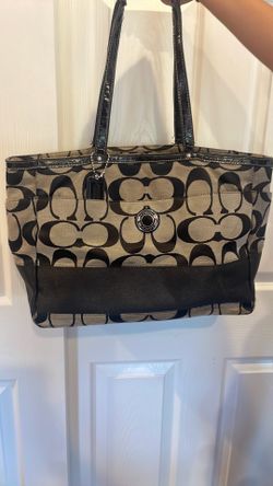 Coach Signature Stripe Jacquard Diaper Bag