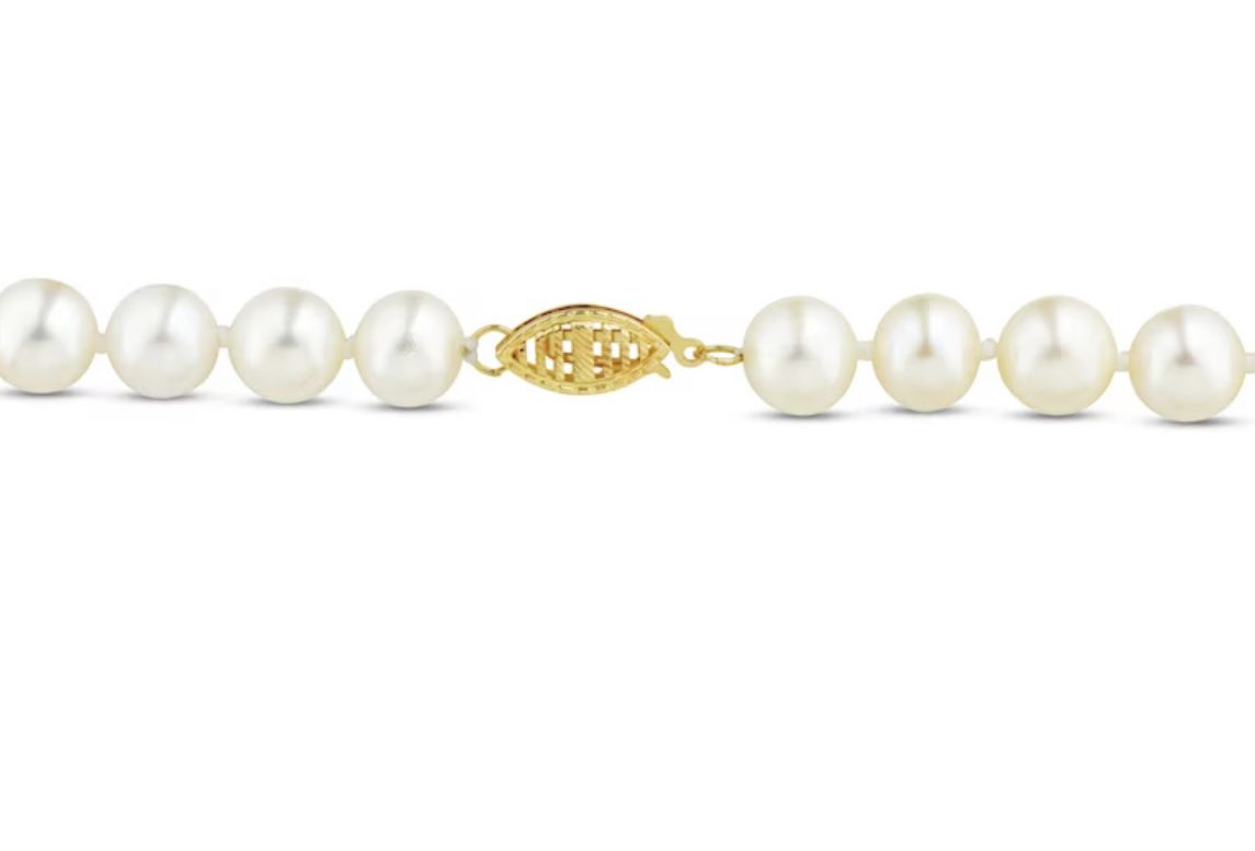 Cultured Pearl Necklace 14K Yellow Gold 