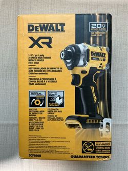 DEWALT. 20V MAX XR Lithium Ion Cordless Brushless 3-Speed 1/4” Impact Driver (Tool Only). DCF860B.
