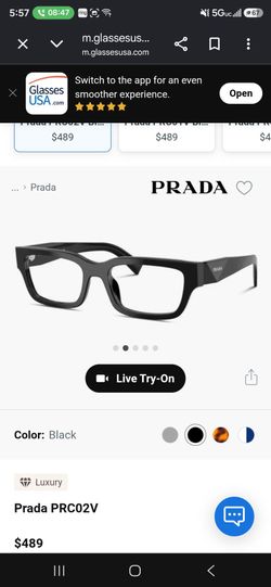 Prada PRC02V Black Eyeglasses