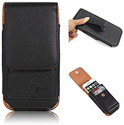 Esing 6.3" Universal Holster Pouch Card Slot Rotation Belt Clip Case for Galaxy S8 S9 S10+ Note 8 9 10+ 5G &iPhone XR Xs Max 11 Pro Max(Black)