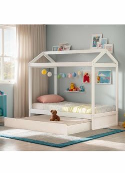 Twin House Bed white