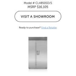 48" Classic Side-by-Side Refrigerator/Freezer with Dispenser Model # CL4850SD/S MSRP $16,105