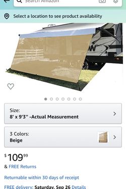 Brandnew RV awning shade, size 9 x7