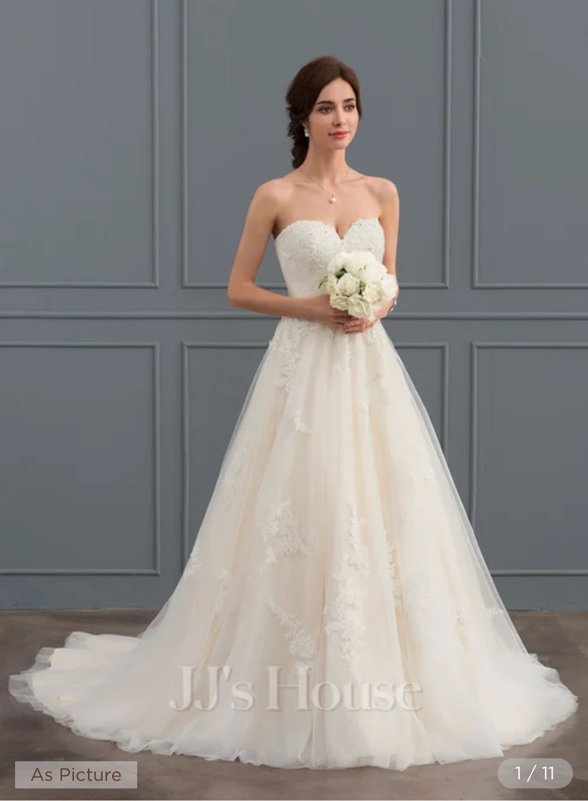 Wedding Dress-size 16, Taken In